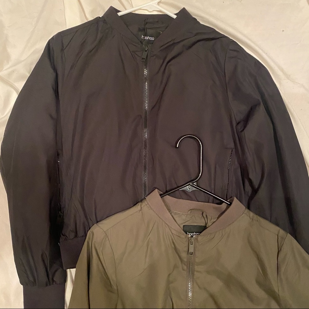 Boohoo Black Bomber Jacket NWOT